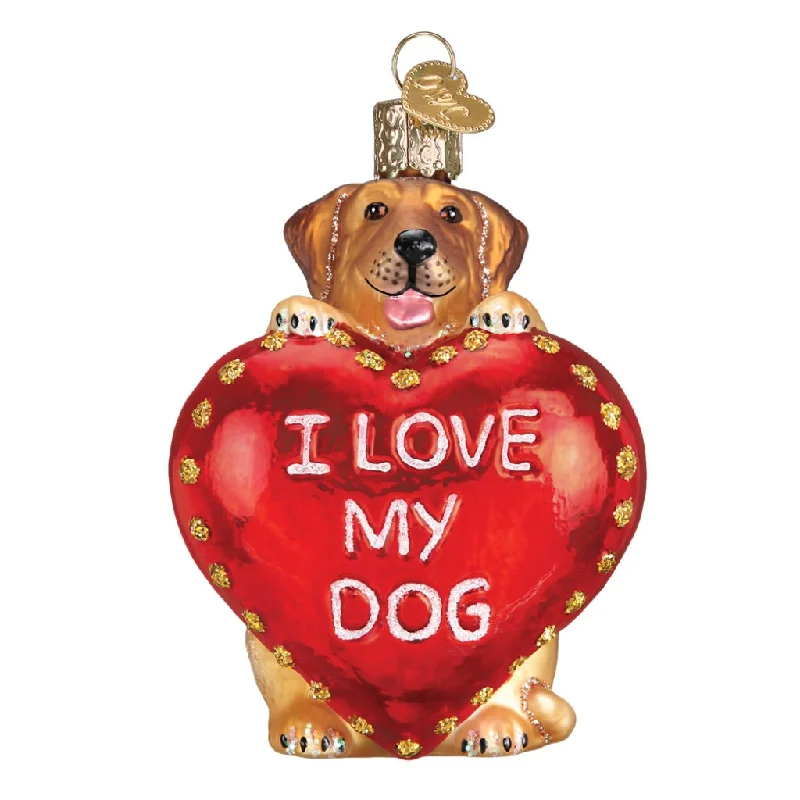 Old World Christmas I Love My Dog Ornament