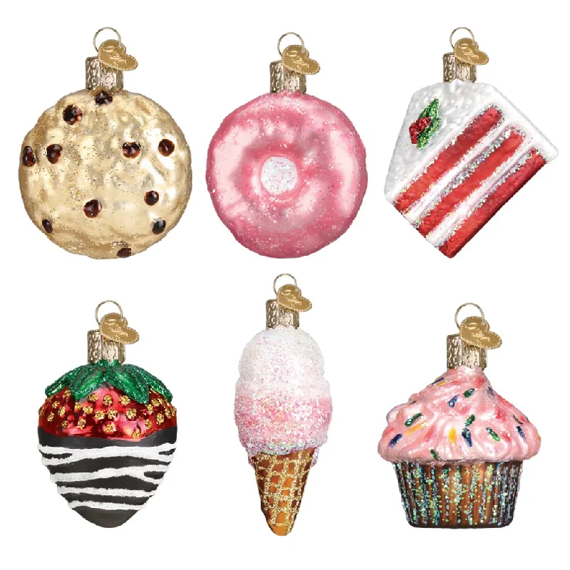 Old World Christmas Mini 6 Piece Dessert Ornament Set