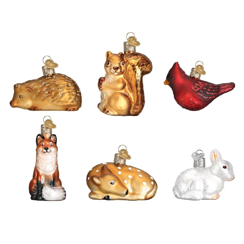 Old World Christmas Mini Woodland Animal Ornament Set