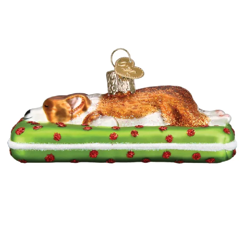 Old World Christmas Sleepy Corgi Ornament