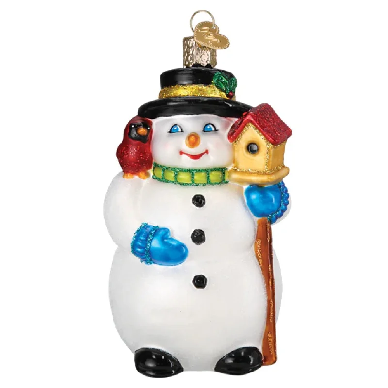 Old World Christmas Snowman With Cardinal Ornament