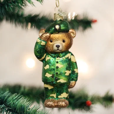 OWC Army Bear Ornament, 12402