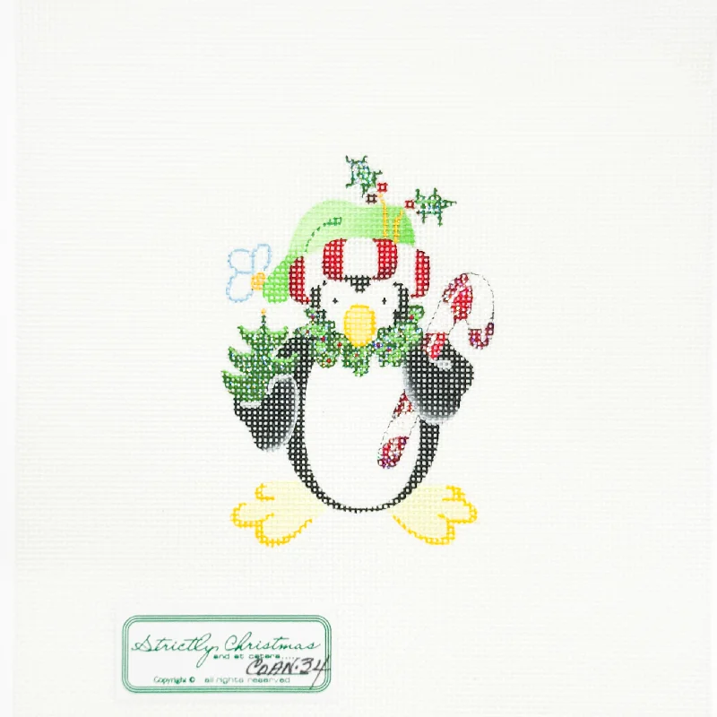 Penguin with Candy Cane Ornament