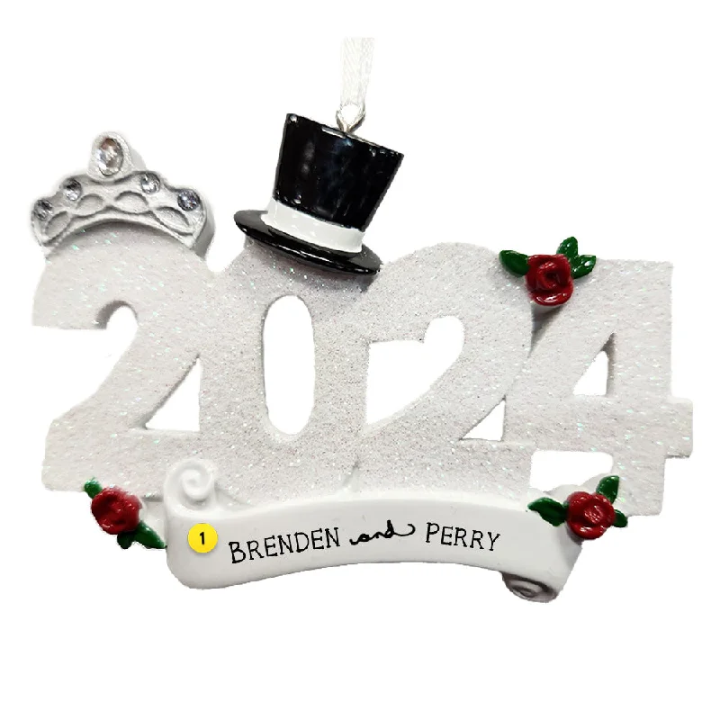 Personalized 2024 Dated Wedding Ornament