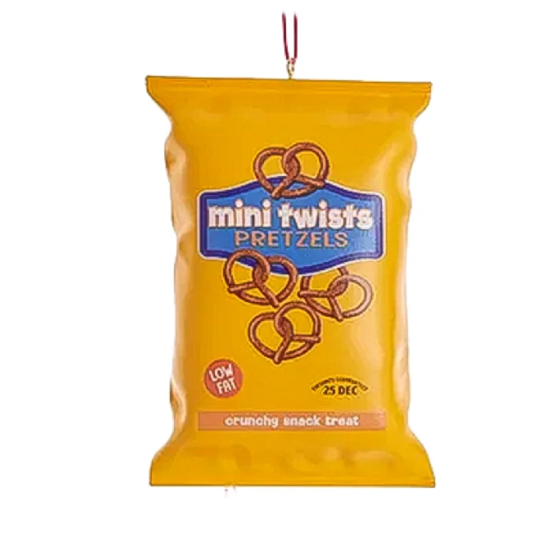 Personalized Mini Pretzel Bagged Snacks Ornament