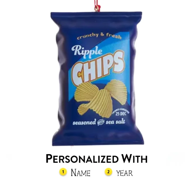 Personalized Ripple Chips Snack Bag Ornament