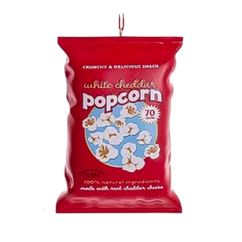 Personalized White Cheddar Popcorn Snack Bag Ornament