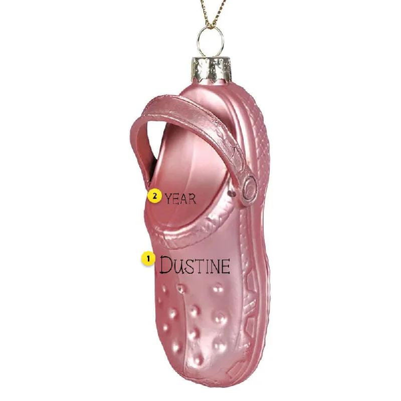 Personalized Pink Croc Ornament