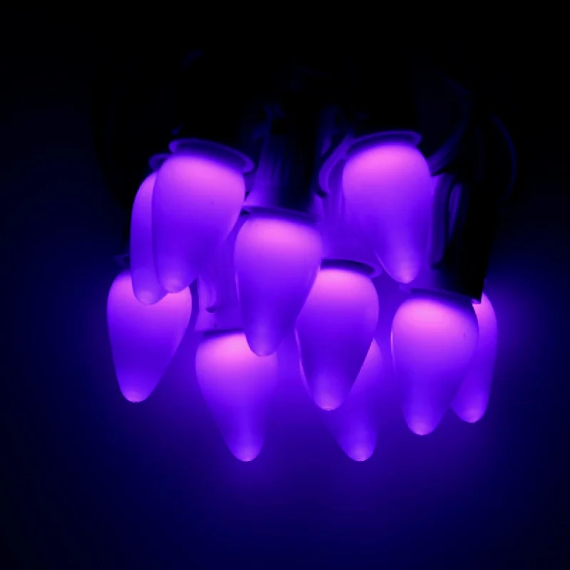 C7 Purple Smooth Opaque LED Bulbs E12 Bases (SMD) (25 Pack)