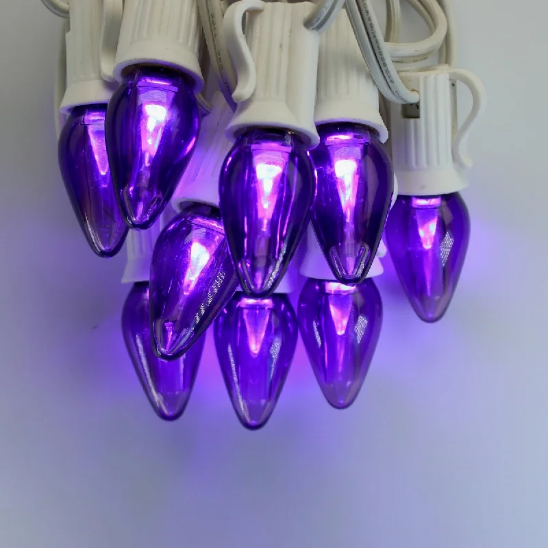 C7 Purple Smooth LED Bulbs E12 Bases (SMD) (25 Pack)