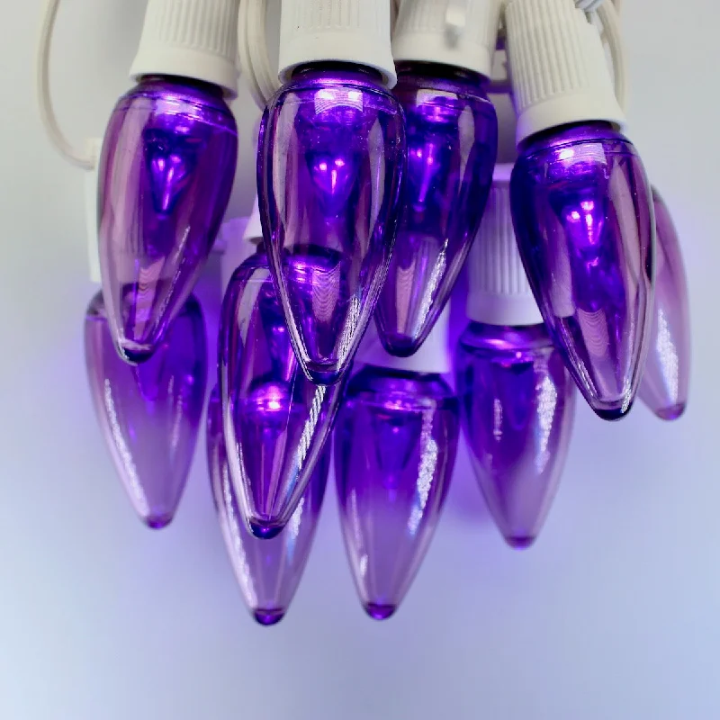 C9 Purple Smooth LED Bulbs E17 Bases (SMD) (25 Pack)