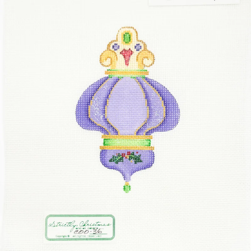 Purple Teardrop Ornament with Jewels