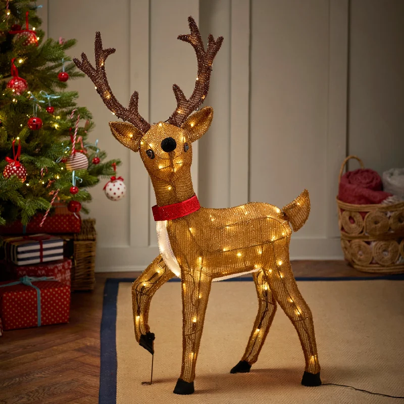 1m Reindeer Battery Operated Light Up Christmas Figure