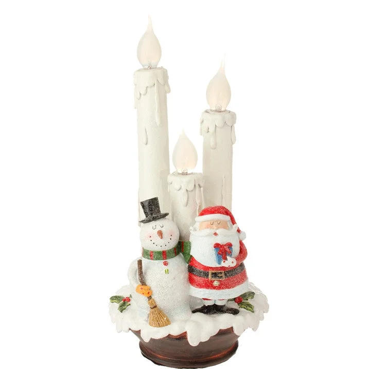 SANTA AND SNOWMAN CANDLE LAMP