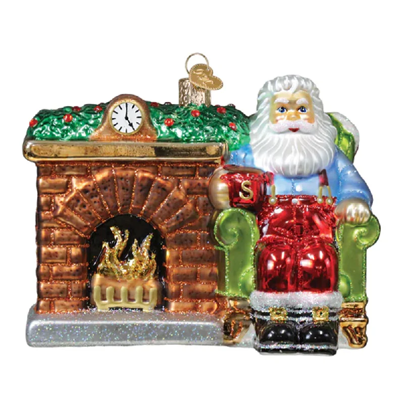 Santa at Hearth Ornament - Old World Christmas