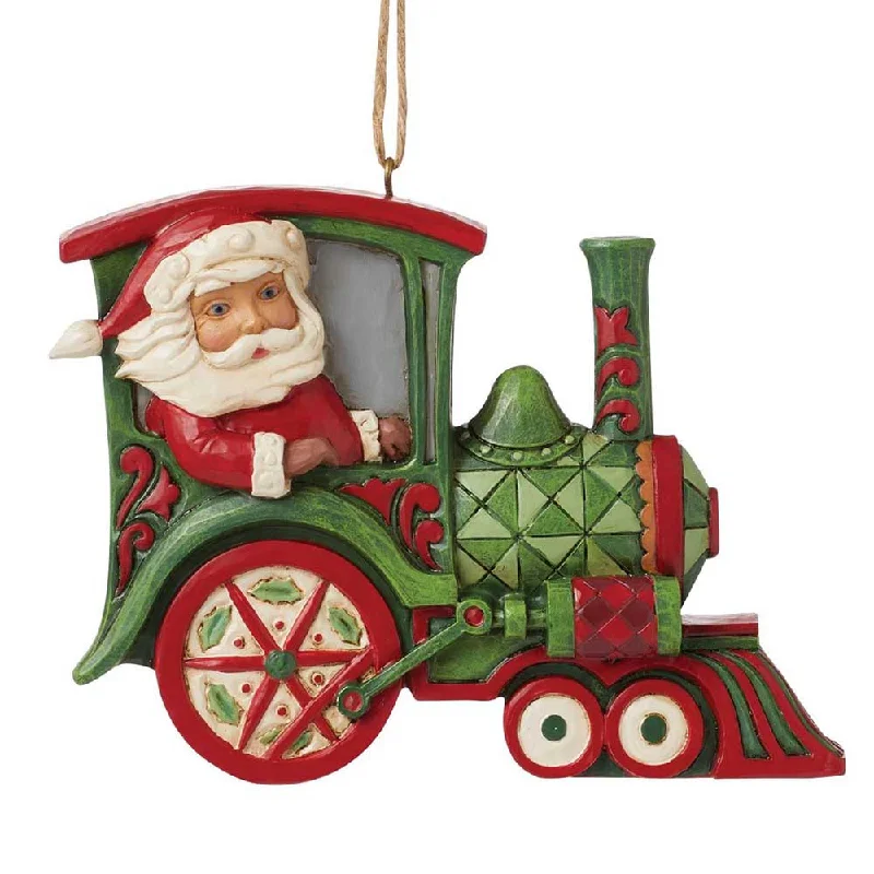 Santa in Train Ornament - Jim Shore