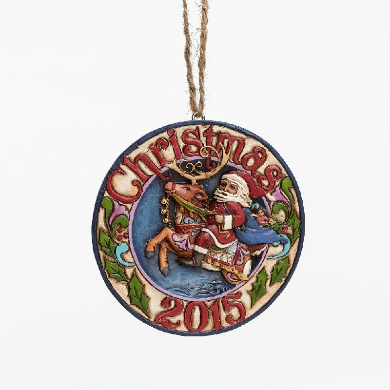 Santa Reindeer Ornament, Dated 2015