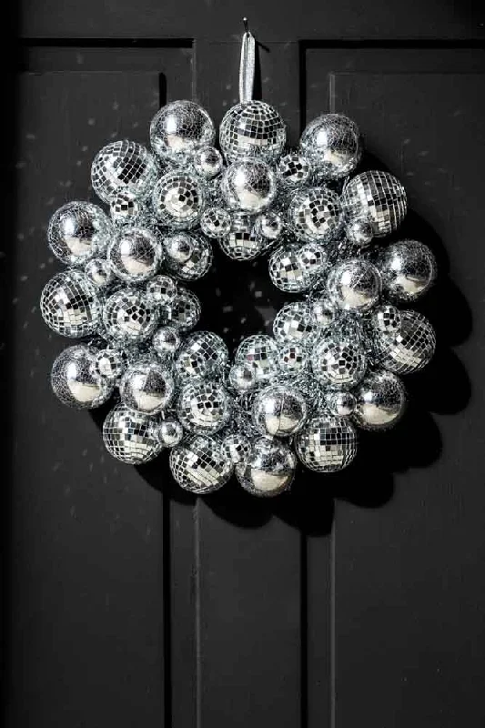 Silver Disco Ball Wreath