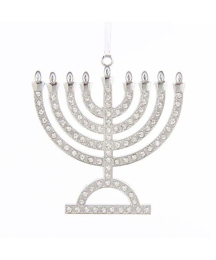 Silver Menorah Ornament, E0525, Kurt Adler