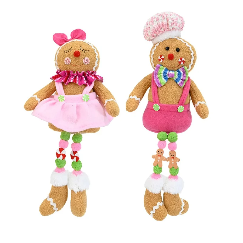 Sitting Candy Gingerbread with Dangly Legs Asst (43cm)