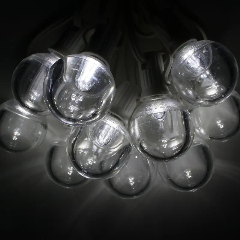 G40 Pure (Cool) White Smooth LED Bulbs E12 Bases (25 Pack)