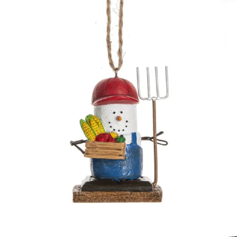 S'mores Boy Farmer Ornament