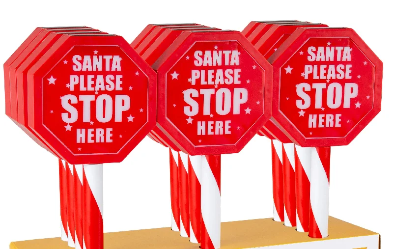 Solar Santa Stop Sign Stake (45cm)