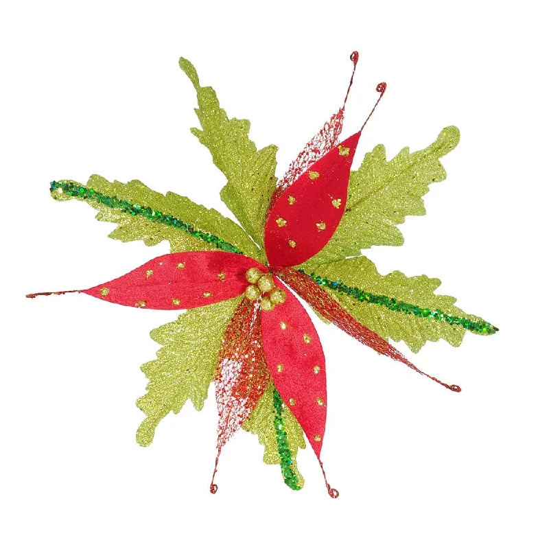 Vibrant Butterfly Poinsettia Red-Lime