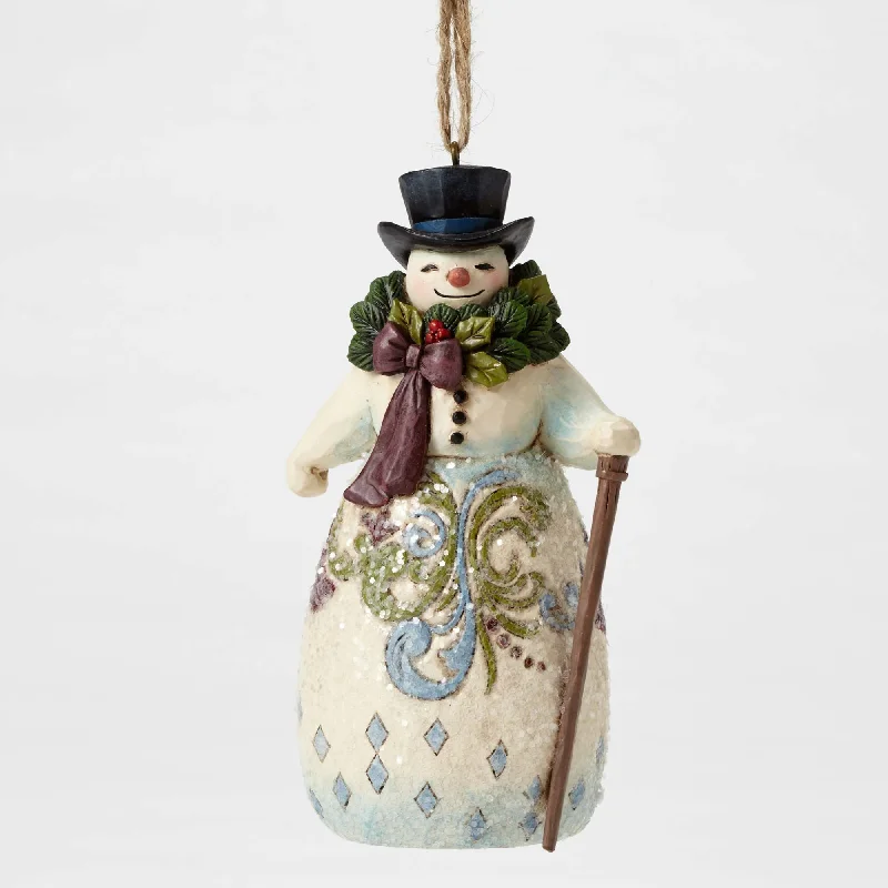 Victorian Snowman w/Wreath Ornament