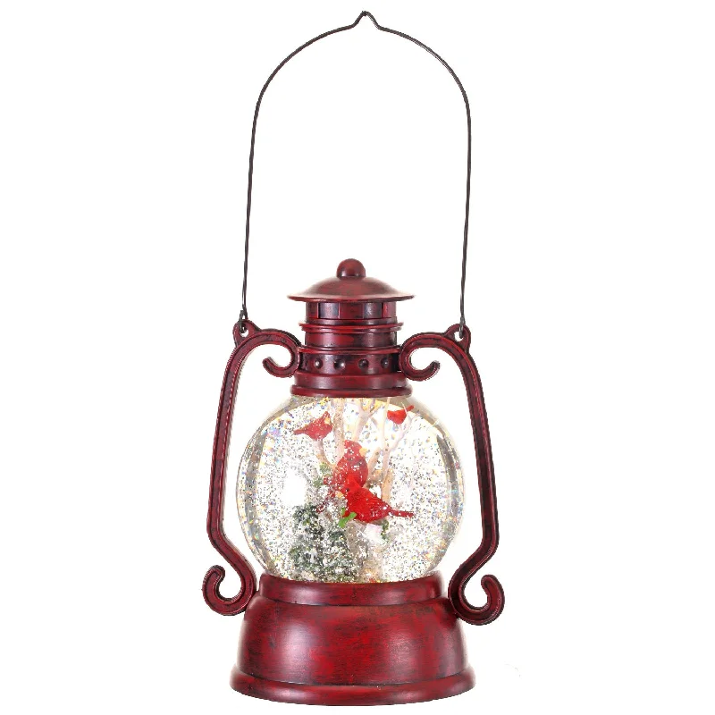 LED Cardinal Lantern Water Globe, 11.5"