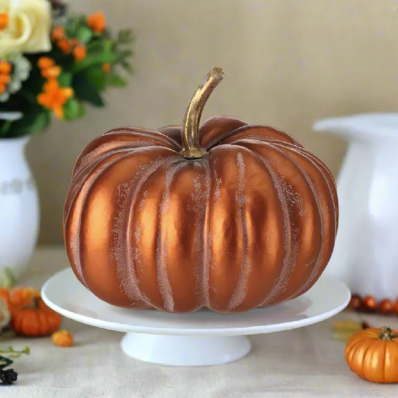 12" Metalic Autumn Latex Pumpkin (Copper)