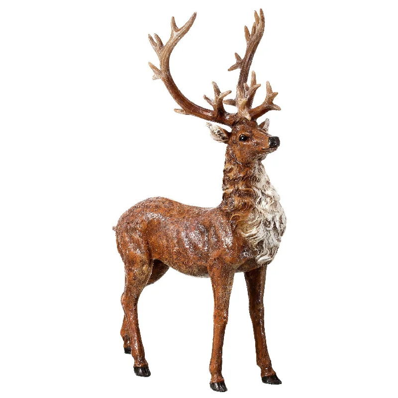 20" Resin Frosted Standing Reindeer