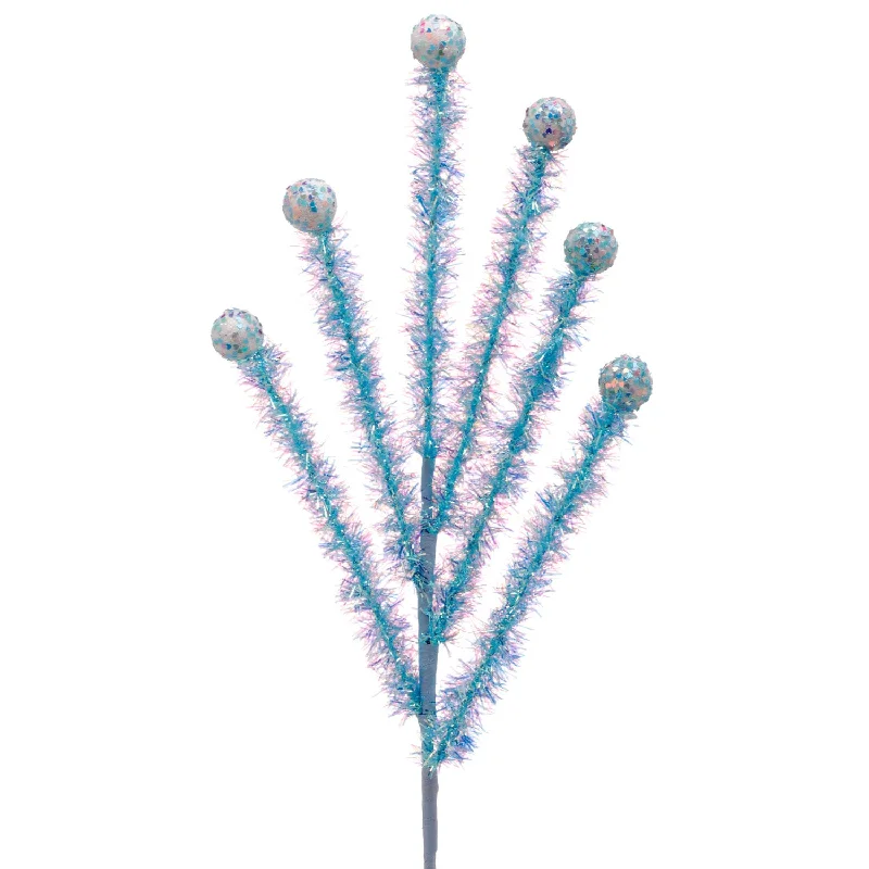 Tinsel And Glitter Ball Spray, 24" (Blue)