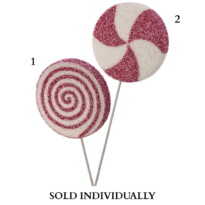 26" Glitter Lollipop On Stick (Pink/White) (2 Styles - Sold Individually)