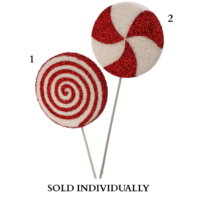 26" Glitter Lollipop On Stick (Red/White) (2 Styles - Sold Individually)