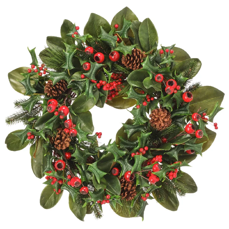 28" Premium Berry/Pine/Magnolia/Holly Wreath