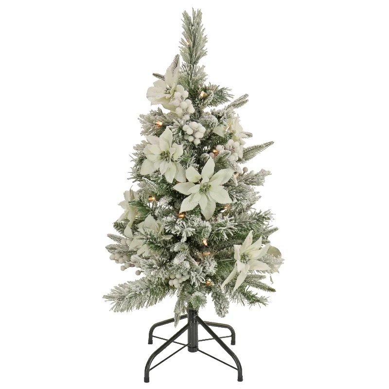 3 ft. Pre-Lit Frosted Colonial Slim Tree with Clear Lights