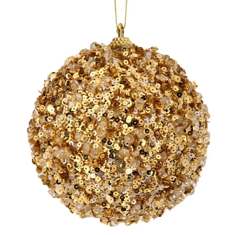 4" Ice/Sequin Ball Ornament