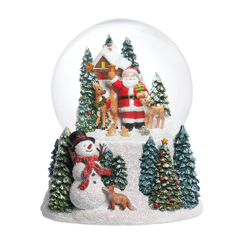 Santa Claus & Woodland Animals Musical Dome, 5.7"