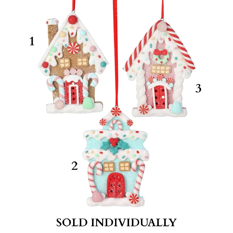 5" Clay Holiday Sweets House Ornament (3 Styles - Sold individually)