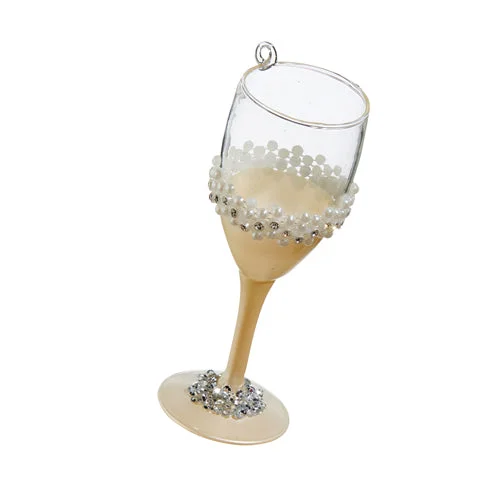 5" Pearl Wine Glass Ornament