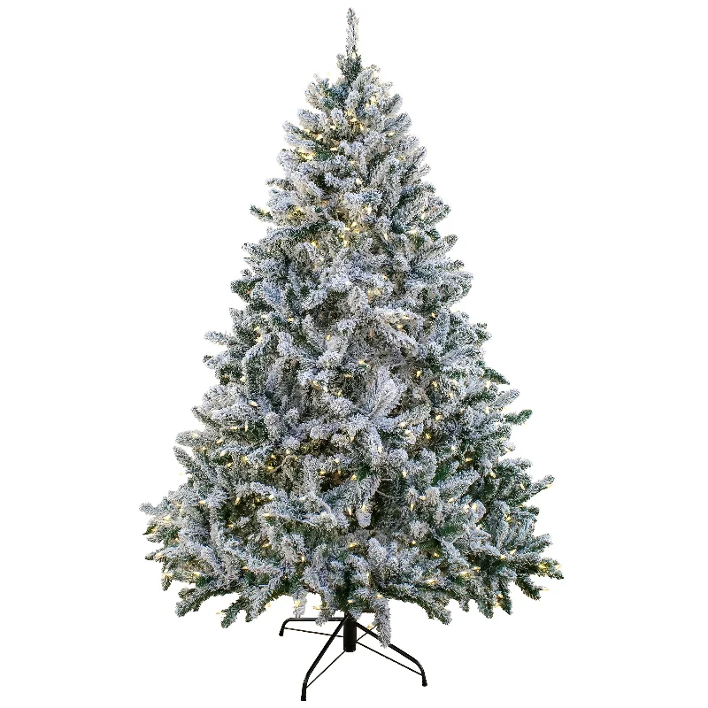 6.5 ft. Pre-Lit Snowy Hudson Tree with  PowerConnect Warm White LED Lights