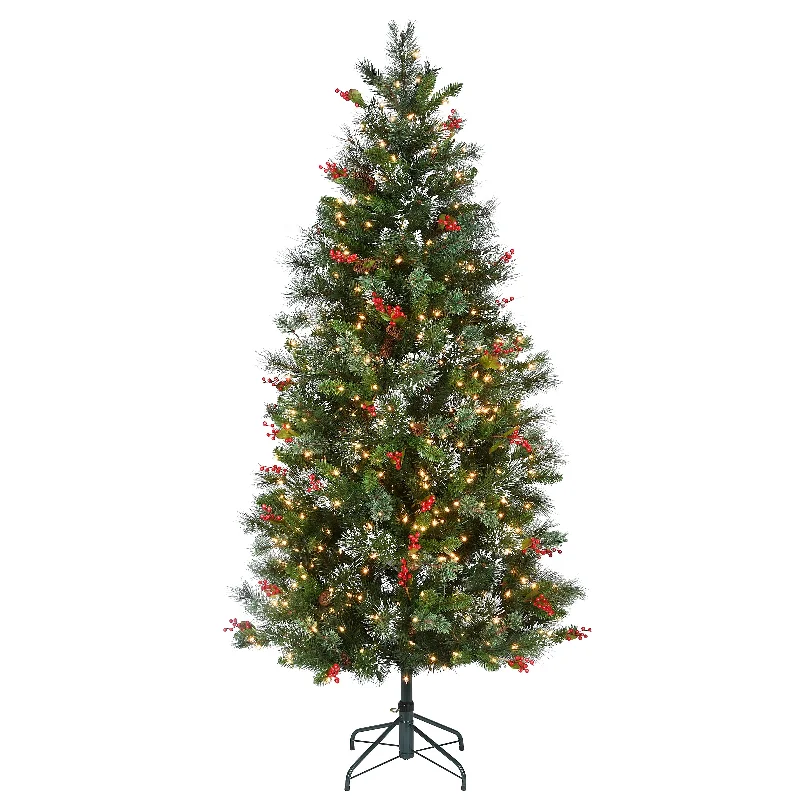 6.5 ft. Pre-Lit Wintry Pine Medium Tree with Clear Lights