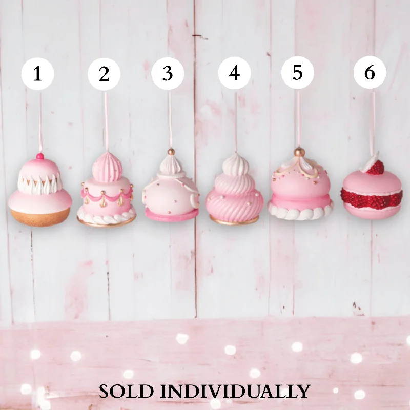 Pink Dessert Pastry Ornaments (6 Styles - Sold Individually)