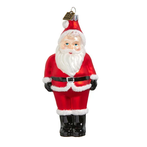 6" Tinsel Tree Santa Ornament