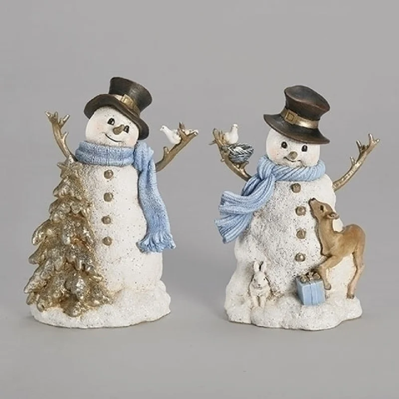 Snowman W/ Blue Scarf And Top Hat, 7" (2 Styles - Sold individually)