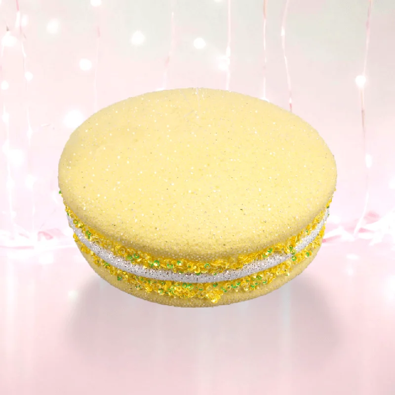 7" Yellow Macaron Hanging Ornament