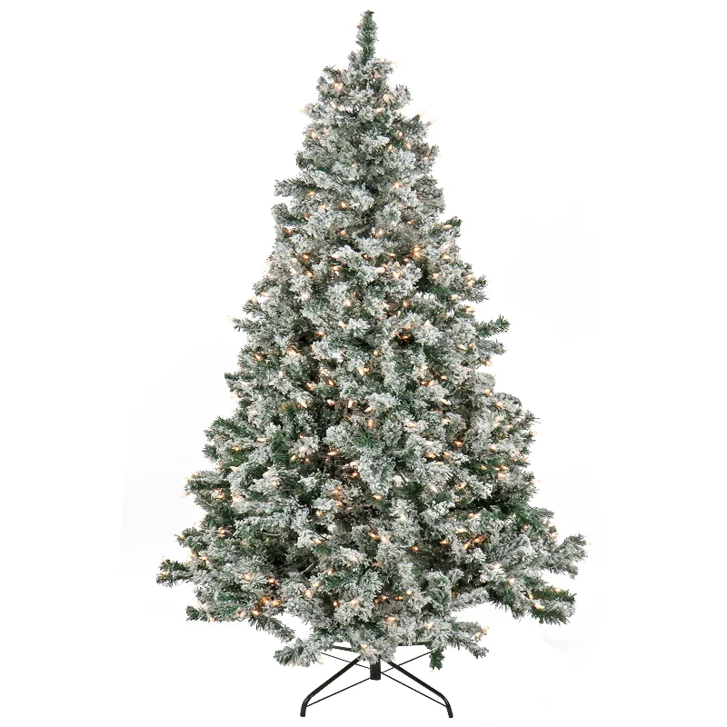 9 ft. Pre-Lit Snowy Crestview Tree with Clear Lights