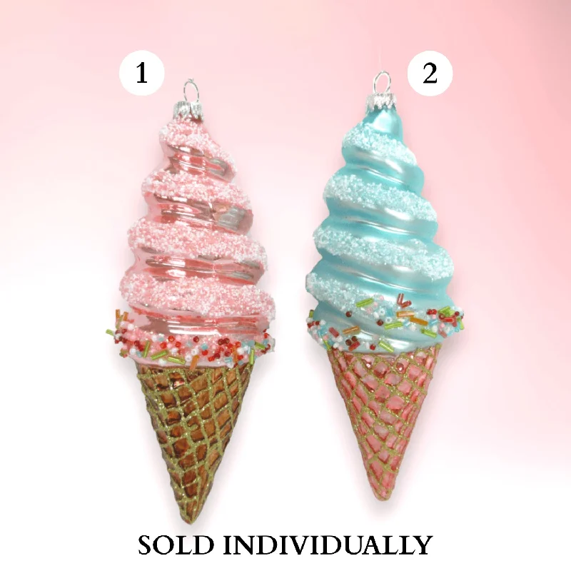 Ice Cream Cone Ornament (2 Styles - Sold individually)