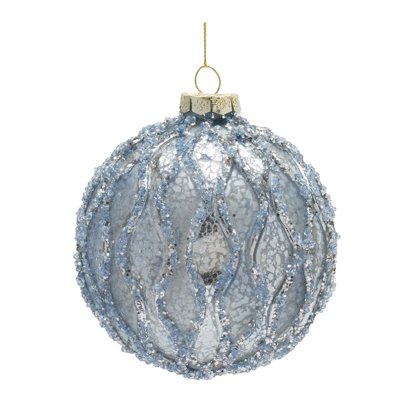 Ball Ornament 4"D Glass